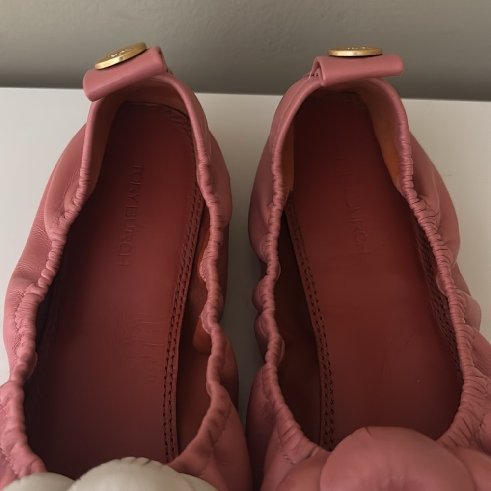 Tory Burch Coral Flats with Floral Detail - Picture 7 of 7